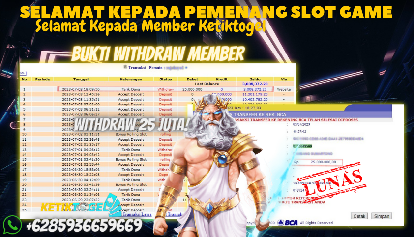 Bukti JP Slot Pragmatic Play Ketiktogel - Gates of Olympus