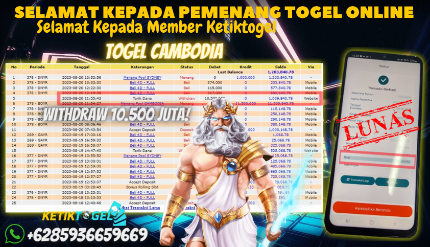 Bukti JP Togel Online - Togel Cambodia