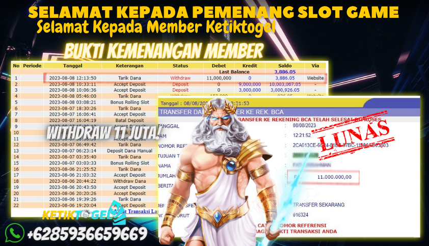 Bukti JP Slot Pragmatic Play Ketiktogel - Gates of Olympus