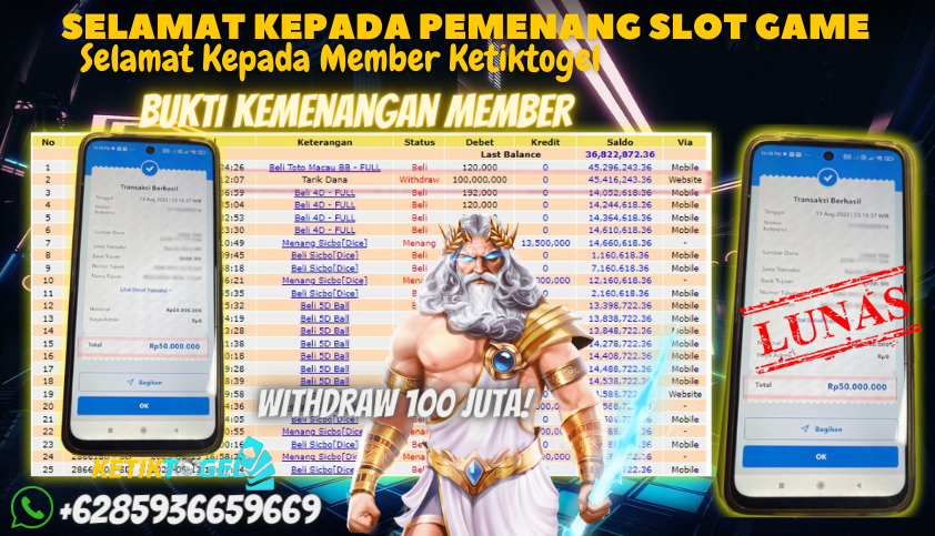 Bukti JP Slot Pragmatic Play Ketiktogel - Gates of Olympus