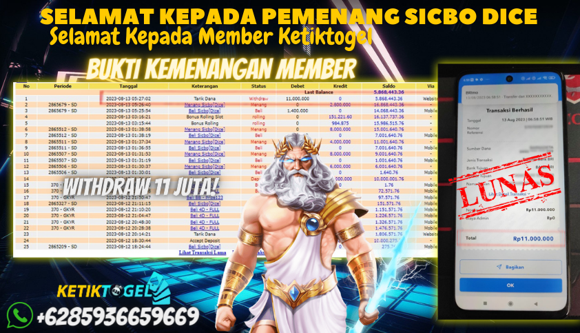 Bukti JP Live Casino Ketiktogel - Sicbo