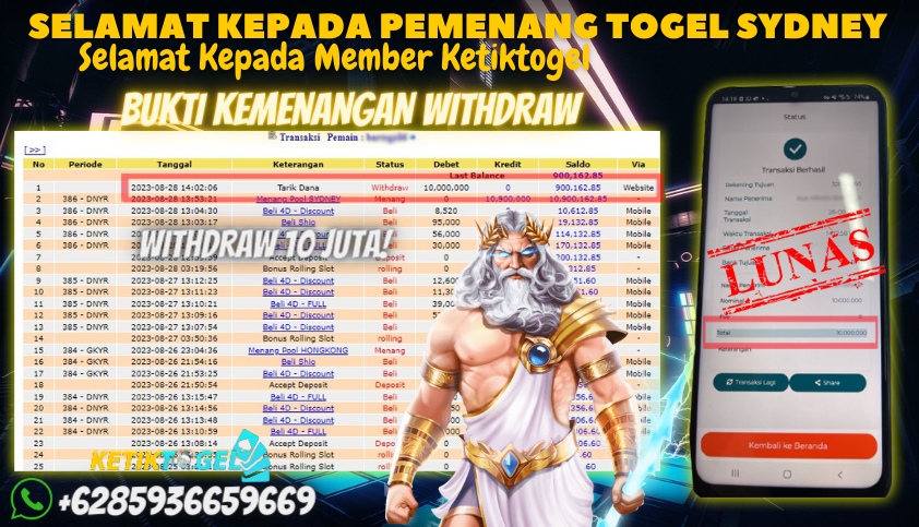 Bukti JP Togel Online - Togel Sydney