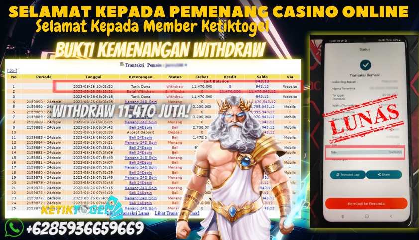 Bukti JP Live Casino - 24D Spin